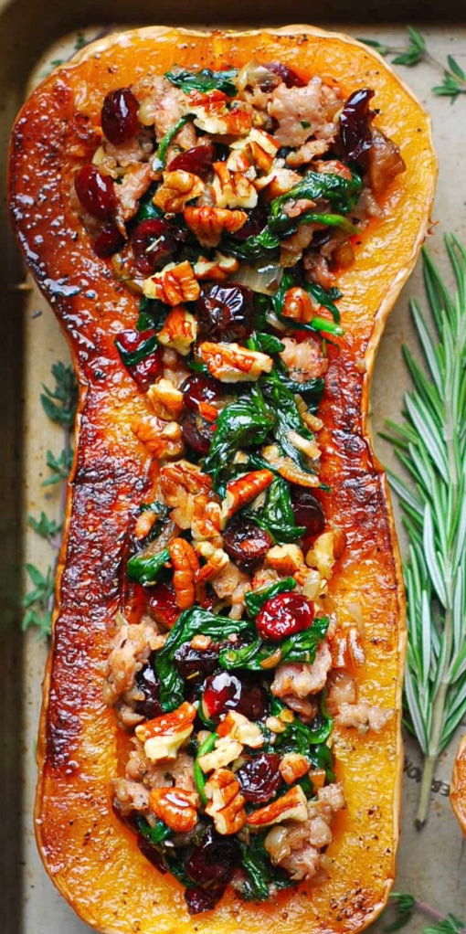 Roasted Squash Filled With Hearty Fall “Salad”