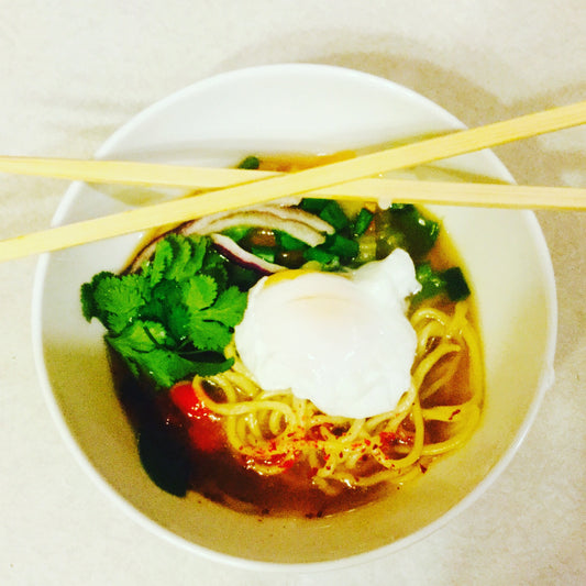 Chicken 🍜 Ramen 🫛 🥕 🧅 🍄‍🟫 **Items delivered separately for perfect reheat and the best possible texture**