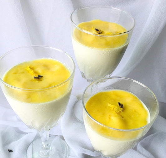 Lemon 🍋 Panna Cotta Layered with Lemon Curd (mini individual portion) **gluten free**