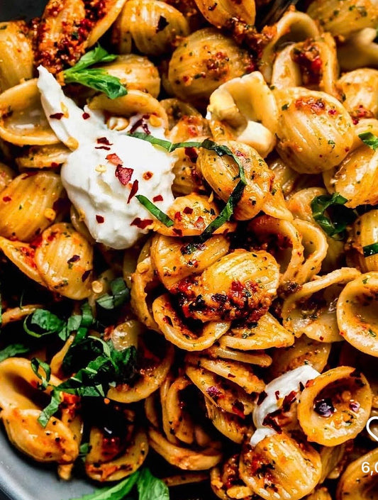 Tomato 🍅 Pesto Orecchiette-Reheat and Eat! (contains almonds)