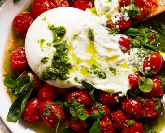 Burrata and Blistered Tomatoes