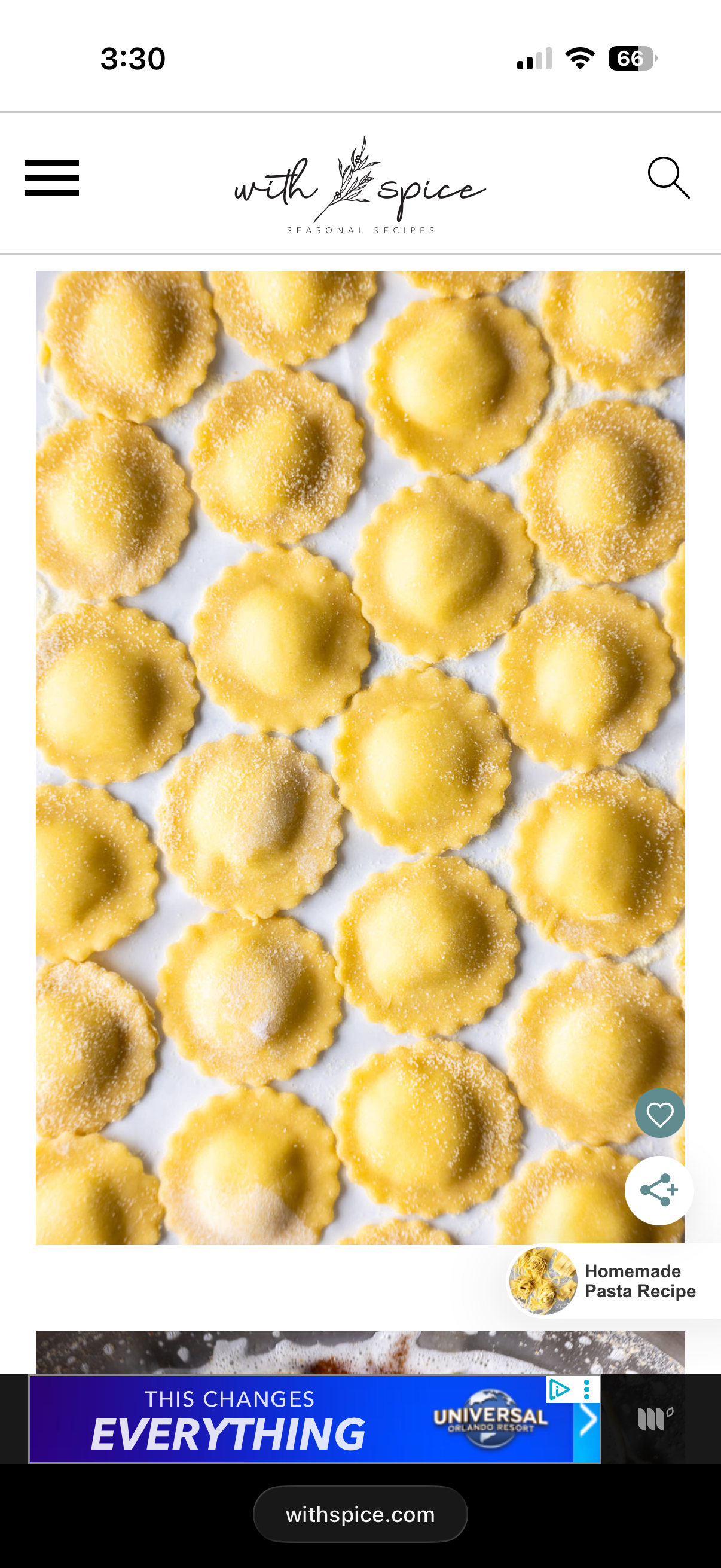 Reheat and Eat Ricotta Ravioli + House Pomodoro [Sauce Not Pictured]