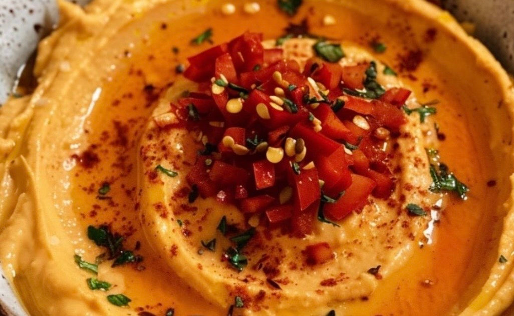 Roasted Red Pepper 🌶️ Hummus +Pita