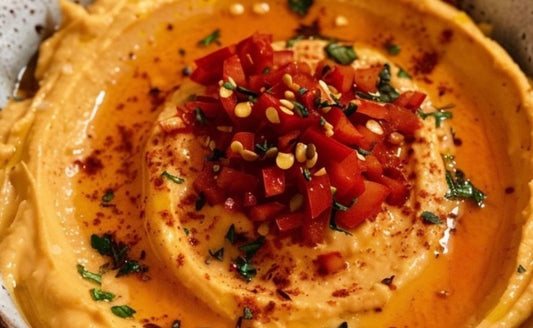Roasted Red Pepper 🌶️ Hummus +Pita