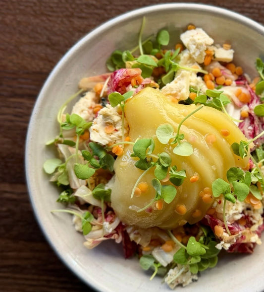 Poached Pear 🍐 Bleu Cheese Salad